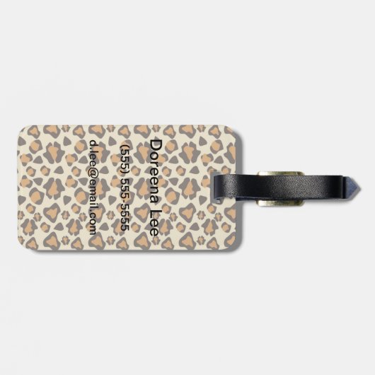 Étiquette À Bagage motif de peau de guépard (Dos horizontal)