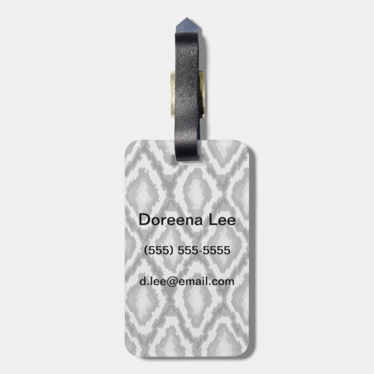 Étiquette À Bagage Motif de peau de serpent de python (Dos Vertical)