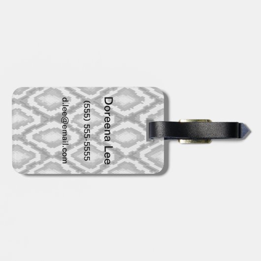 Étiquette À Bagage Motif de peau de serpent de python (Dos horizontal)