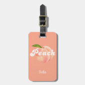 Étiquette À Bagage Motif de pêche d'été doux (Devant Vertical)