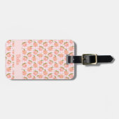 Étiquette À Bagage Motif de pêche d'été doux (Devant horizontal)