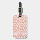 Étiquette À Bagage Motif de pêche d'été doux (Devant Vertical)