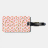 Étiquette À Bagage Motif de pêche d'été doux (Dos horizontal)