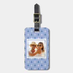 Étiquette À Bagage Motif de petite Ancre personnalisé Photo Cute