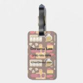 Étiquette À Bagage Motif de pizza (Dos Vertical)