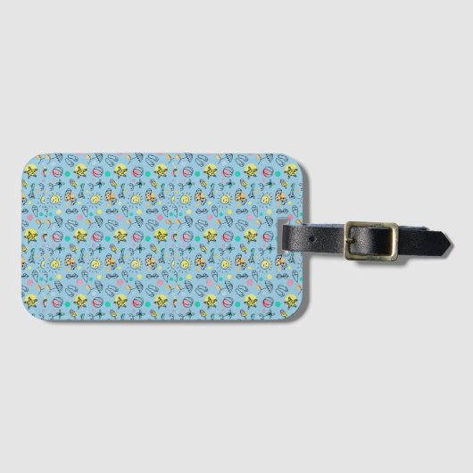 Étiquette À Bagage Motif de plage mignon (Devant Horizontal)