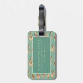 Étiquette À Bagage Motif de plume d'aquarelle d'étape | de Geo de (Dos Vertical)