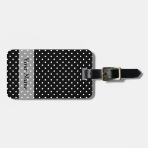 Étiquette À Bagage Motif de point noir de polka