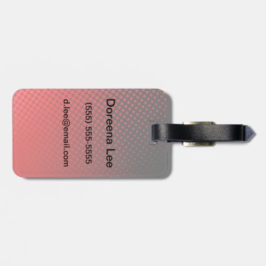 Étiquette À Bagage Motif de points (Dos horizontal)