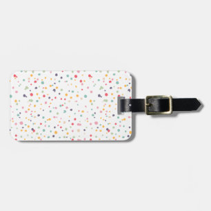 Étiquette À Bagage Motif de points coloré mignon de confettis