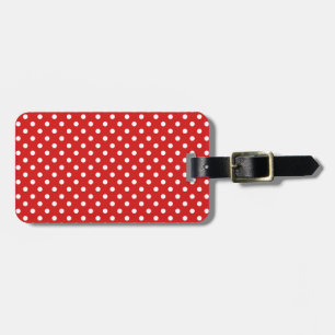 Étiquette À Bagage Motif de pois rouge et blanc