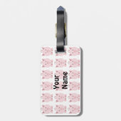 Étiquette À Bagage Motif de porc rose ronde (Dos Vertical)