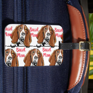 Étiquette À Bagage Motif de race de chien de Basset Mom