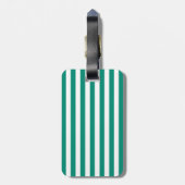 Étiquette À Bagage Motif de rayures de vert vert (Dos Vertical)