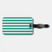 Étiquette À Bagage Motif de rayures de vert vert (Dos horizontal)