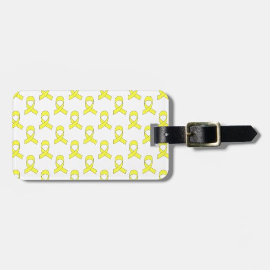 Étiquette À Bagage Motif de ruban jaune (Devant horizontal)