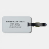 Étiquette À Bagage Motif de Safari d'aquarelle bleu pour garçons Nom (Dos horizontal)