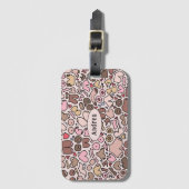 Étiquette À Bagage Motif de sein neutre de nom (Devant Vertical)