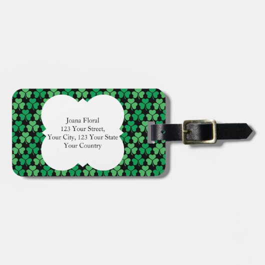 Étiquette À Bagage Motif de shamrock (Devant horizontal)