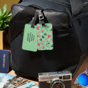 Étiquette À Bagage Motif de sports de vacances d'hiver mignon 
