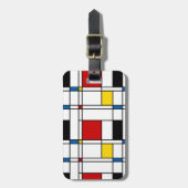 Étiquette À Bagage Motif de Stijl (Devant Vertical)