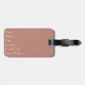 Étiquette À Bagage Motif de style Art déco en rose (Dos horizontal)