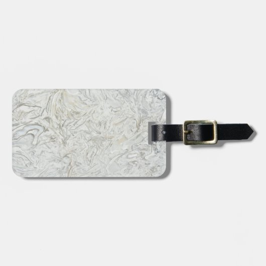 Étiquette À Bagage Motif de surface en marbre gris (Devant horizontal)