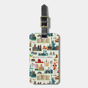 Étiquette À Bagage Motif de symboles des Etats-Unis