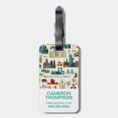 Étiquette À Bagage Motif de symboles des Etats-Unis (Dos Vertical)