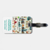 Étiquette À Bagage Motif de symboles des Etats-Unis (Dos horizontal)