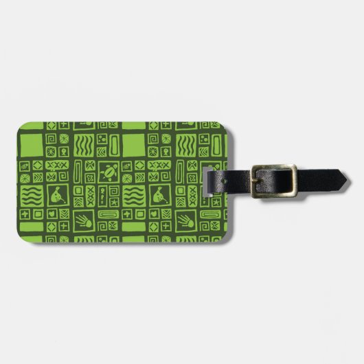 Étiquette À Bagage Motif de Tiki (Devant horizontal)