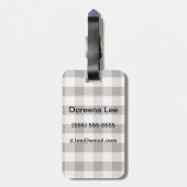 Étiquette À Bagage Motif de tissu de table Brown (Dos Vertical)