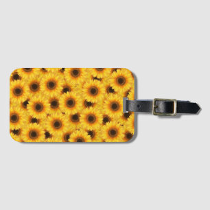 Étiquette À Bagage Motif de tournesol, beauté jaune,