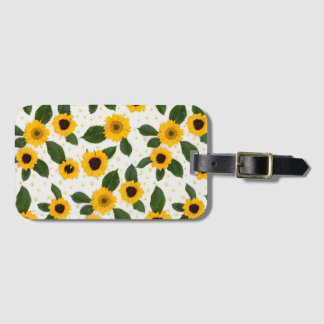 Étiquette À Bagage Motif de tournesol lumineux