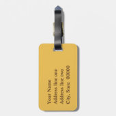 Étiquette À Bagage Motif de tournesol, or, jaune et marron (Dos Vertical)