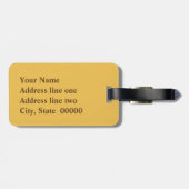 Étiquette À Bagage Motif de tournesol, or, jaune et marron (Dos horizontal)