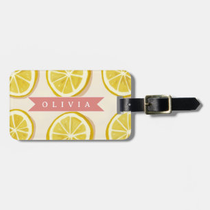 Étiquette À Bagage Motif de tranche de citron frais personnalisé Lumi
