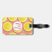Étiquette À Bagage Motif de tranches de citron d'été (Dos horizontal)