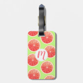 Étiquette À Bagage Motif de tranches de pamplemousse rose (Dos Vertical)