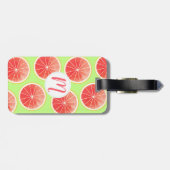 Étiquette À Bagage Motif de tranches de pamplemousse rose (Dos horizontal)