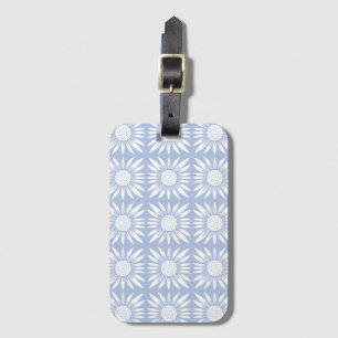 Étiquette À Bagage Motif de tuiles bleues blanches