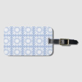 Étiquette À Bagage Motif de tuiles bleues blanches (Devant Horizontal)