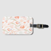 Étiquette À Bagage Motif de tulipes d'aquarelle Pastel (Devant Horizontal)