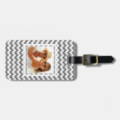 Étiquette À Bagage Motif de zigzag géométrique de photo faite sur (Devant horizontal)