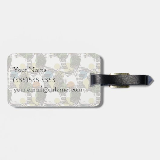 Étiquette À Bagage Motif d'éléphant (Dos horizontal)