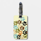 Étiquette À Bagage Motif d'empreinte de patte de chien (Dos Vertical)