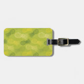 Étiquette À Bagage Motif d'ensemble d'ananas sur le vert (Devant horizontal)