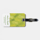 Étiquette À Bagage Motif d'ensemble d'ananas sur le vert (Dos horizontal)