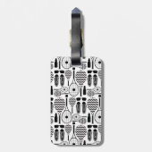 Étiquette À Bagage Motif d'équipements et accessoires de tennis moder (Dos Vertical)