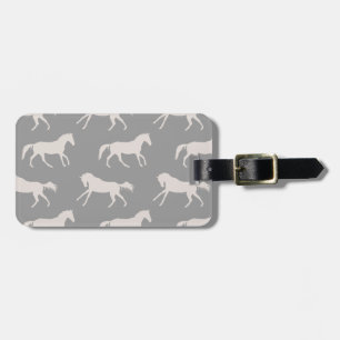 Étiquette À Bagage Motif des Chevaux de Galloping Gray